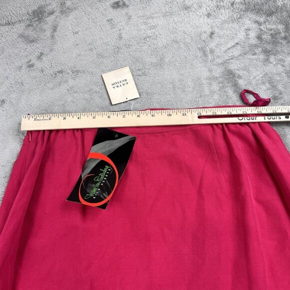 Vintage Diane Von Furstenberg Silk Asset Skirt Women Large Pink Linen A Line NWT - Picture 5 of 8